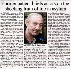 Derek Hutchinson Briefs Actors On Life In High Royds, Wharfdale Gazette 22nd January 2009